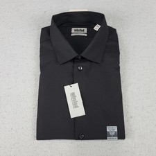 Unlisted Kenneth Cole Shirt Mens Large 16-16.5 Black Regular Fit Long Sleeve
