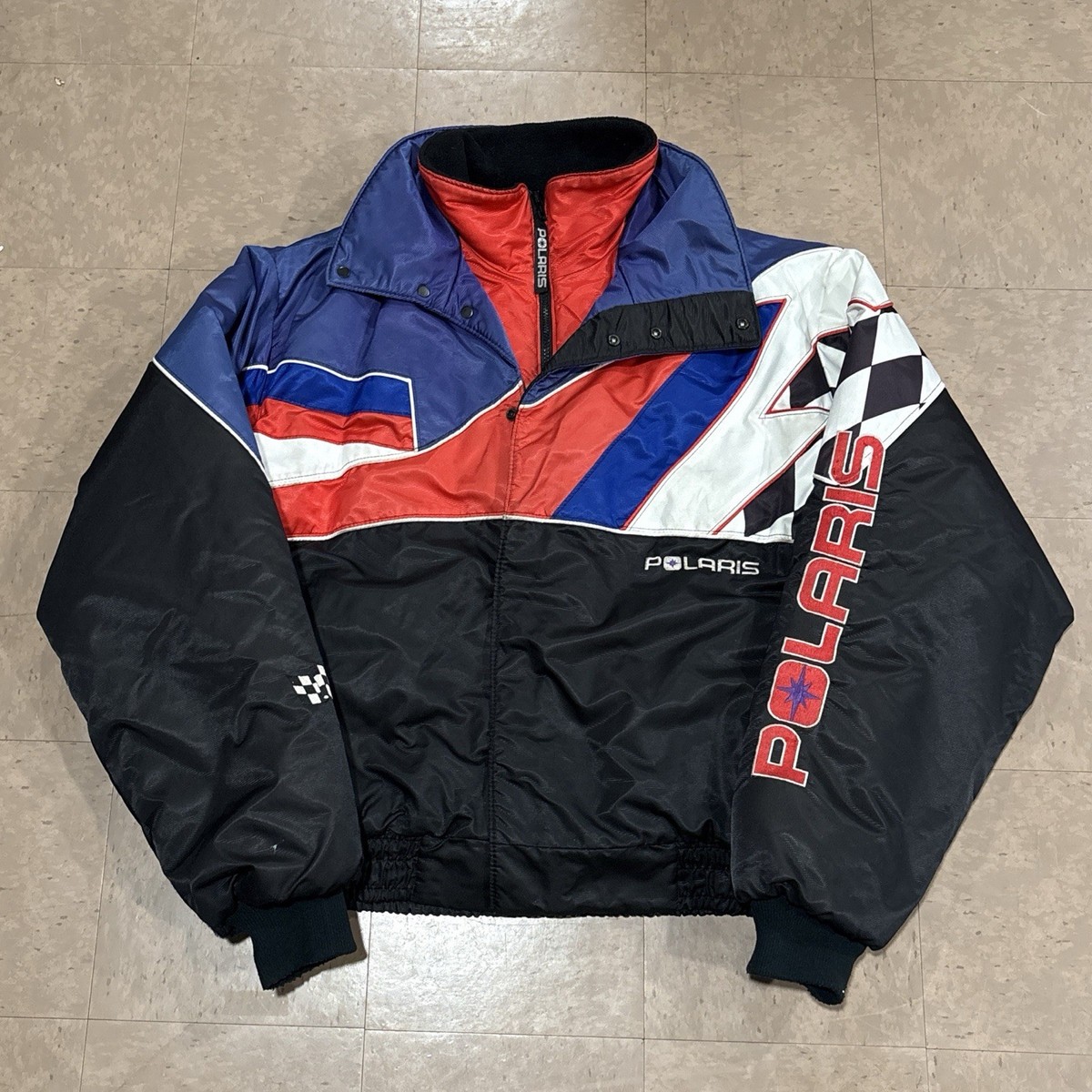 Vintage 90s Polaris Quality Garments Indy Snowmobile Racing Jacket 