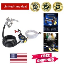 Portable 12V Electric Fuel Pump Kit for Diesel Kerosene Transfer - 11.9 GPM
