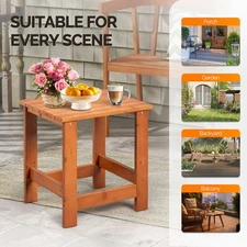 Wooden Square Side End Table, 16" Coffee Table In/Outdoor Living Room Furniture
