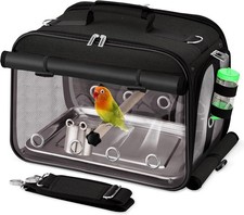 Suertree Airline Approved Bird Carrier Travel Cage with Stainless Steel Mesh