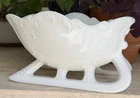 Vintage Westmoreland White Milk Glass Santa Sleigh Serving Bowl Centerpiece
