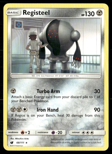 Registeel 68/111 Rare Crimson Invasion Pokemon Lightly Played