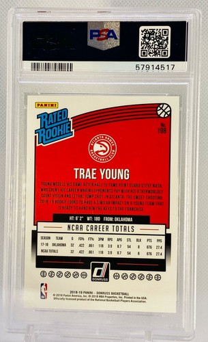 Trae Young Donruss Rated Rookie 2018-19 PSA 10 Atlanta Hawks RC - #198