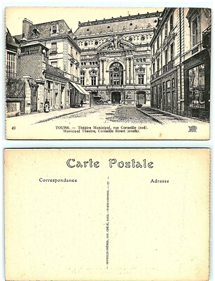S01-2995, FRANCE, TOURS, THEATRE MUNICIPAL, *100-YEAR-OLD POSTCARD.