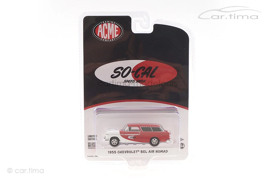 Chevrolet Bel Air Nomade 1955 Rosso/Bianco ACME 1:64 - GL-51340 - Immagine 3 di 4