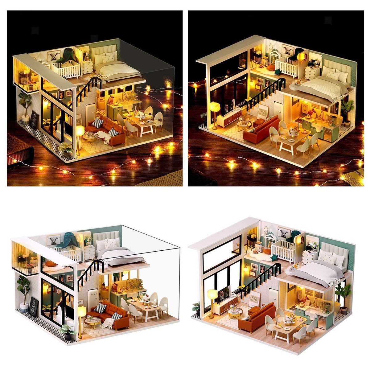 Dollhouse Model House and LED Best Birthday Gifts Creative Room