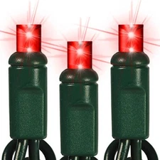 RED LED Christmas String Lights Mini Lights Indoor Outdoor Holiday 50ct 24ft