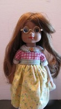 Size 8 Vintage Doll Wig Medium Auburn Brown with Side-Sweep Bangs Long Wave New