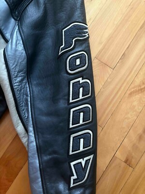 VTG 90s Y2K JOHNNY BLAZE Leather Moto Biker Jacket 4XL AVIREX