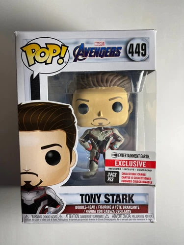 NEW Funko POP! TONY STARK #449 Iron Man Marvel AVENGERS ENDGAME with 3 Cards