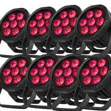 8PCS SHEHDS IP65 Outdoor Waterproof 7x18w LED Par Stage Lighting RGBWA UV
