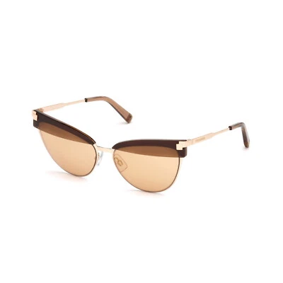 Dsquared2 Damen Cat Eye Sonnenbril​le LINDA DQ0276 38Z Braun / Gold verspiegelt - Bild 1 von 4