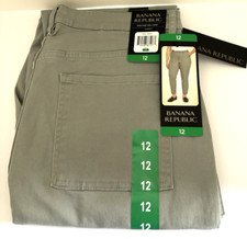 BANANA REPUBLIC Women's High Rise Twill Pant Gray Size 12 NWT