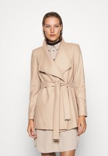 Ted Baker Rosess Coat Camel Wool Cashmere Blend Wrap Size 2 Uk 10
