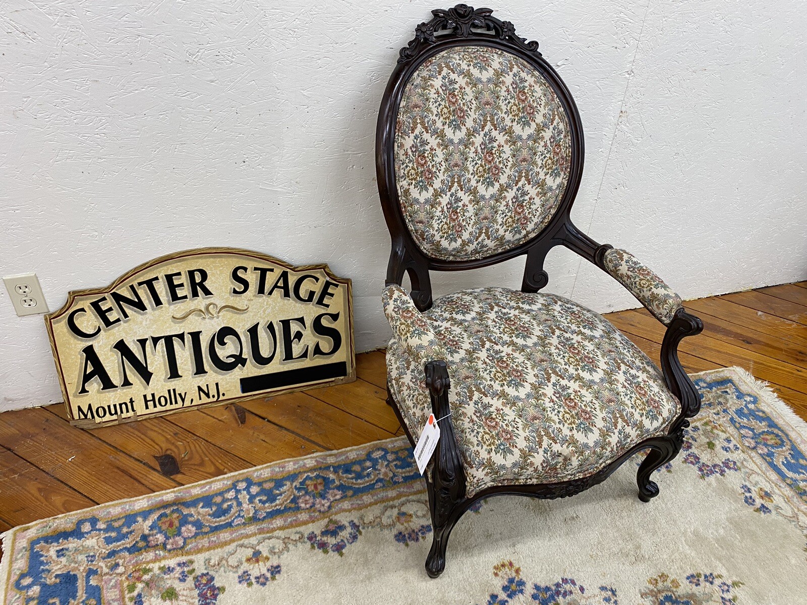 65317 Antique Walnut  Victorian Armchair Chair