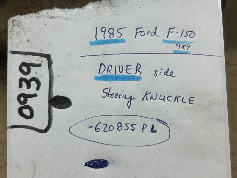 80-86 Ford F-150 - DRIVER Dana 44 IFS Front - Steering Knuckle LH 620855 P L - Image 2 of 4