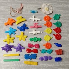 vtg 1980's plastic hair barrettes Goody Disney animals clips lot 35 snap tight