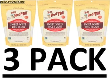 3 PACK - Bob’s Red Mill Stone Ground Sweet White Rice Flour Gluten Free, 24 oz