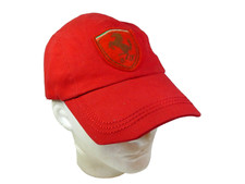 Oficial FERRARI Algodón Gorra Sombrero Rojo Sólido Hebilla Correa Talla Única Perfecto A+