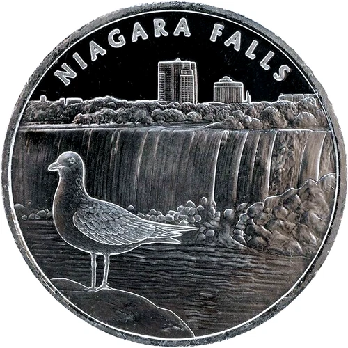 1 TROY OZ .999 FINE SILVER BULLION NIAGARA FALLS ROUND BU