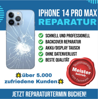 iPhone 14 Pro Max Backcover Reparatur LASERTECHNIK Rückseite Glas Akkudeckel