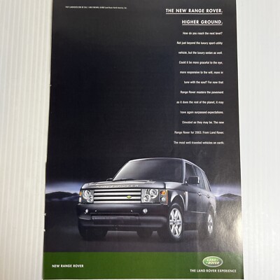 Land Rover Experience Higher Ground Original Vintage Print Ad