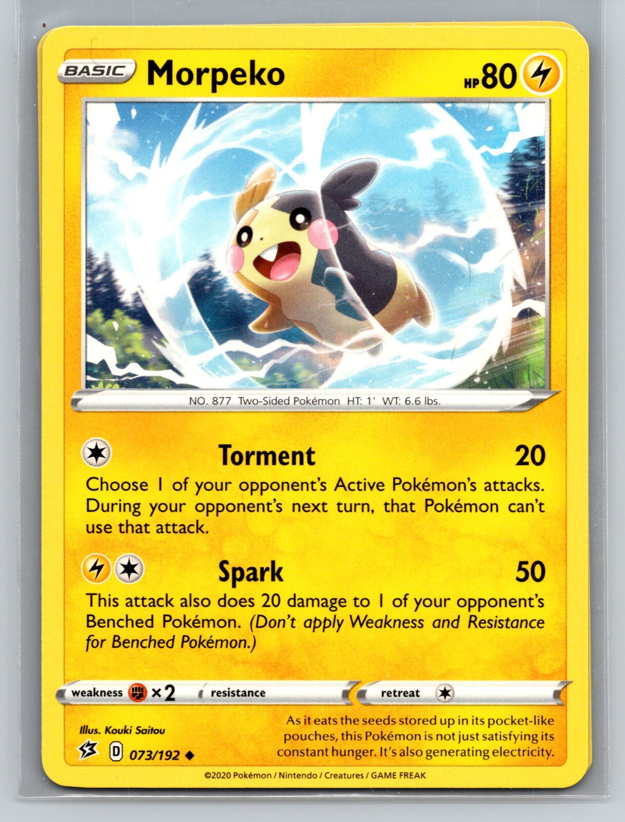 Pokemon Morpeko 073/192 Regular Uncommon 2020
