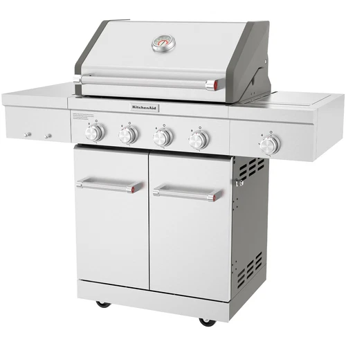 KitchenAid Edelstahl-Gasgrill mit Seitenbrenner (inkl. Abdeckhaube) | Standgrill - Bild 2 von 12