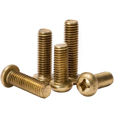 M4 0.7 Metric Brass Phillips Cross Screws Pan Head Machine Screws Bolts DIN7985A