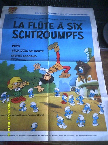 SPIROU 2435 LE MINI ALBUM BEBE SCHTROUMPF ET 2 POSTERS LA FLUTE A 6 SCHTROUMPFS - Imagen 5 de 5