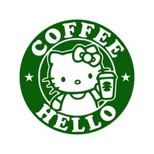 CALCOMANÍA DE CAFÉ HELLO KITTY PEGATINA 3M EE. UU. VEHÍCULO COCHE CAMIÓN VENTANA PARA STARBUCKS
