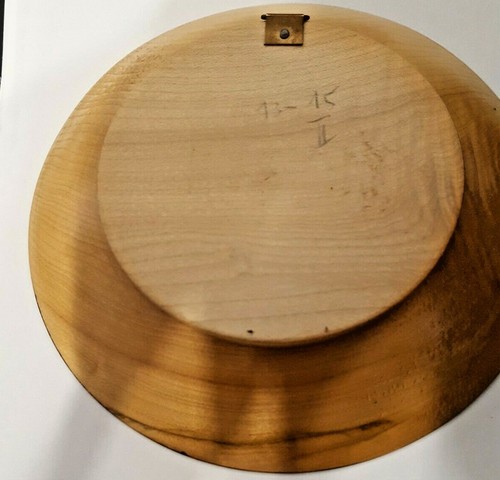 1 piatto legno vintage 5 1/2" concentrico dipinto a mano arte popolare verniciato a mano - Foto 3 di 3