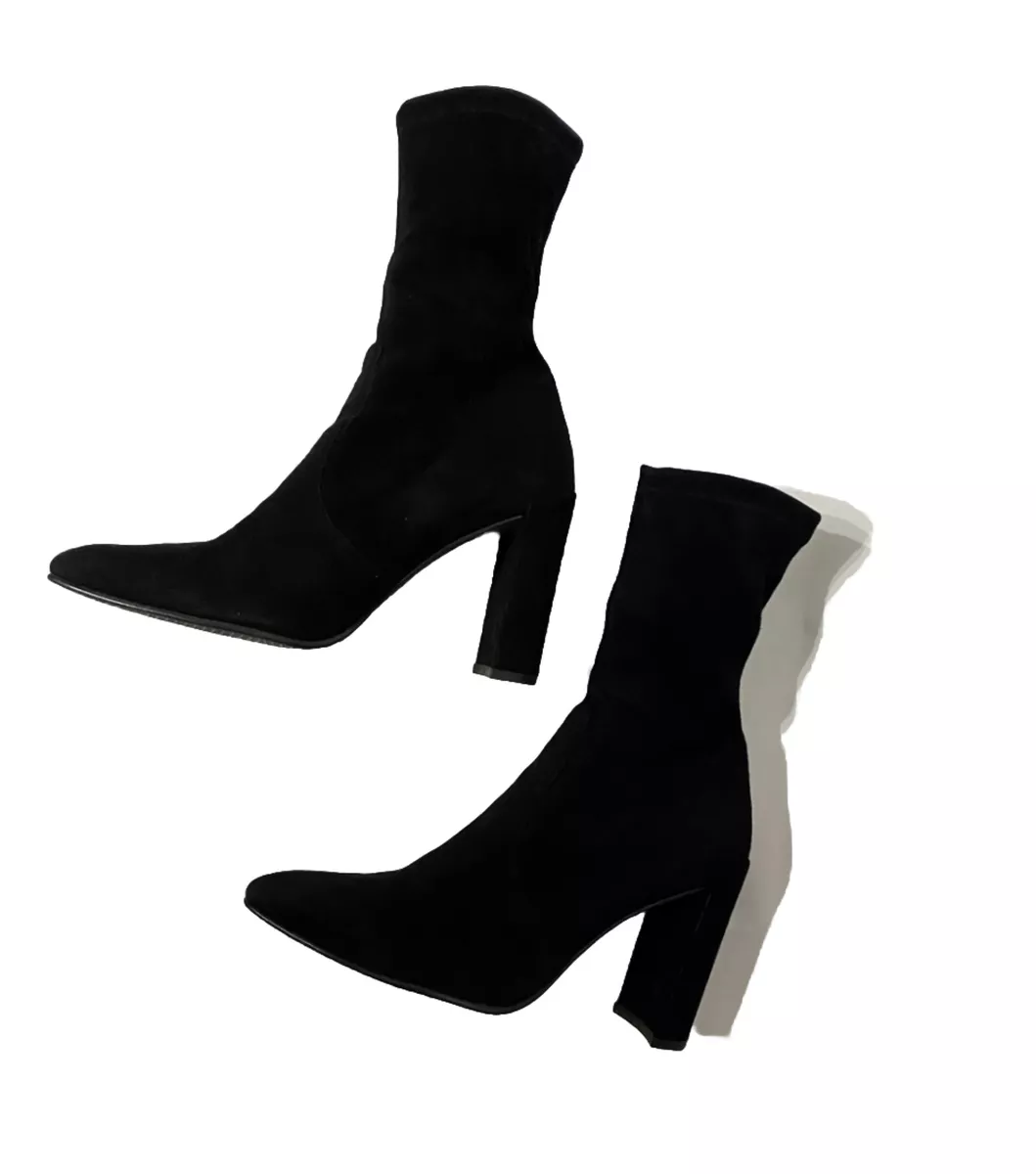 STUART WEITZMAN The Clinger Stretch Velvet Black Boots EU 41 UK 8