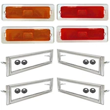 1970 71 72 73 74 Nova Side Marker Lens & Bezel Assembly Front + Rear 8 PCS Set