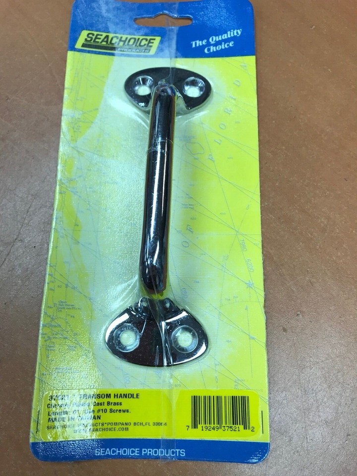 TRANSOM HANDLE SEACHOICE 37521 CHROME PLATED BRASS BOAT hardware ...