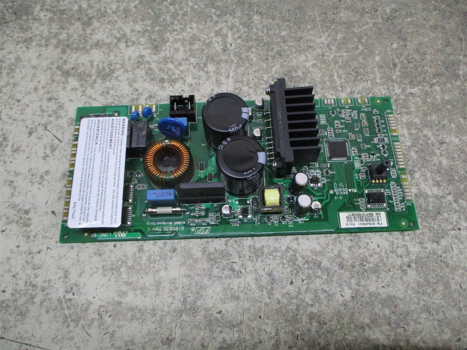 WHIRLPOOL WASHER CONTROL BOARD NO CASE PART # W10384471