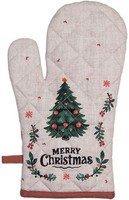 Clayre & Eef TCH44 Ofenhandschuh 18X30 Cm Beige, GrüN, Rot
