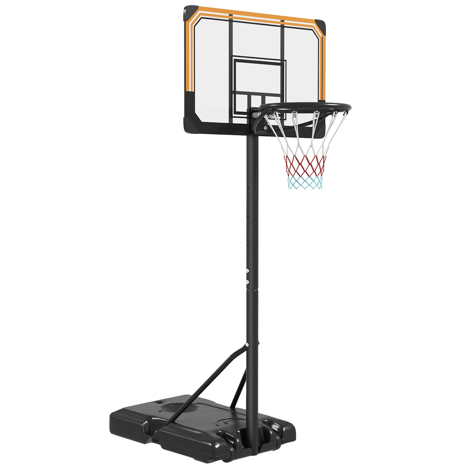Panier de basket sur pied SPORTNOW noir réglable avec roues pour adolescent
