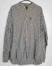 Abercrombie & Fitch Men's L Button Down Shirt 100% Cotton Tartan Plaid 90s Y2k
