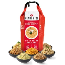 Emergency Food Supply 7 Day Survival Rations Meals 60 Servings Grab Bag Exp 2050