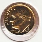 24k Gold Plate Rare Old US 1975 Liberty Roosevelt Dime Collector Collection Coin