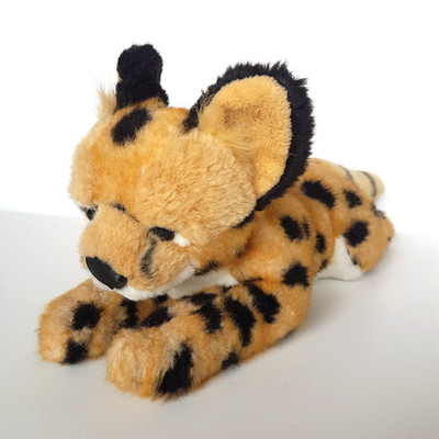 Korimco SERVAL WILD CAT Laying Plush Stuffed Animal Soft Toy Safari Animals Cute