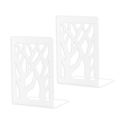White Hollow Tree Metal Book Ends Heavy Books Shelves Decorative Stoppers