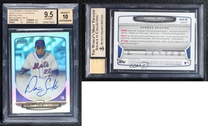 2013 Bowman Draft Chrome Prospect Refractor Dominic Smith BGS 9.5 GEM MINT Auto