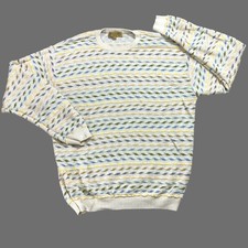 Tricots St Raphael Sweater Mens M Multicolor 3D Knit Textured Coogi Style Biggie