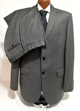ERMENEGILDO ZEGNA MEN GRAY WOOL 2 PIECE SUIT W/PANTS SIZE 35WAIST, JACKET 42L