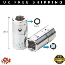 2Pcs/Set 1/4 square hole to 1/4" 6.3mm Hex Screwdriver Bit Adapter Holder Socket