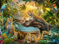Ravensburger Puzzle 12000738 Leopardenfamilie Im Dschungel - 1500 Te (Us Import)