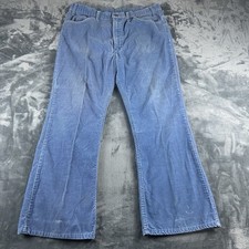 Vintage 70's Levi's 646 Corduroy Flares Fits 36x28 Bell Bottoms Boot Cut Blue
